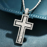 Crisscross Moissanite Diamond Silver Pendant For Men's