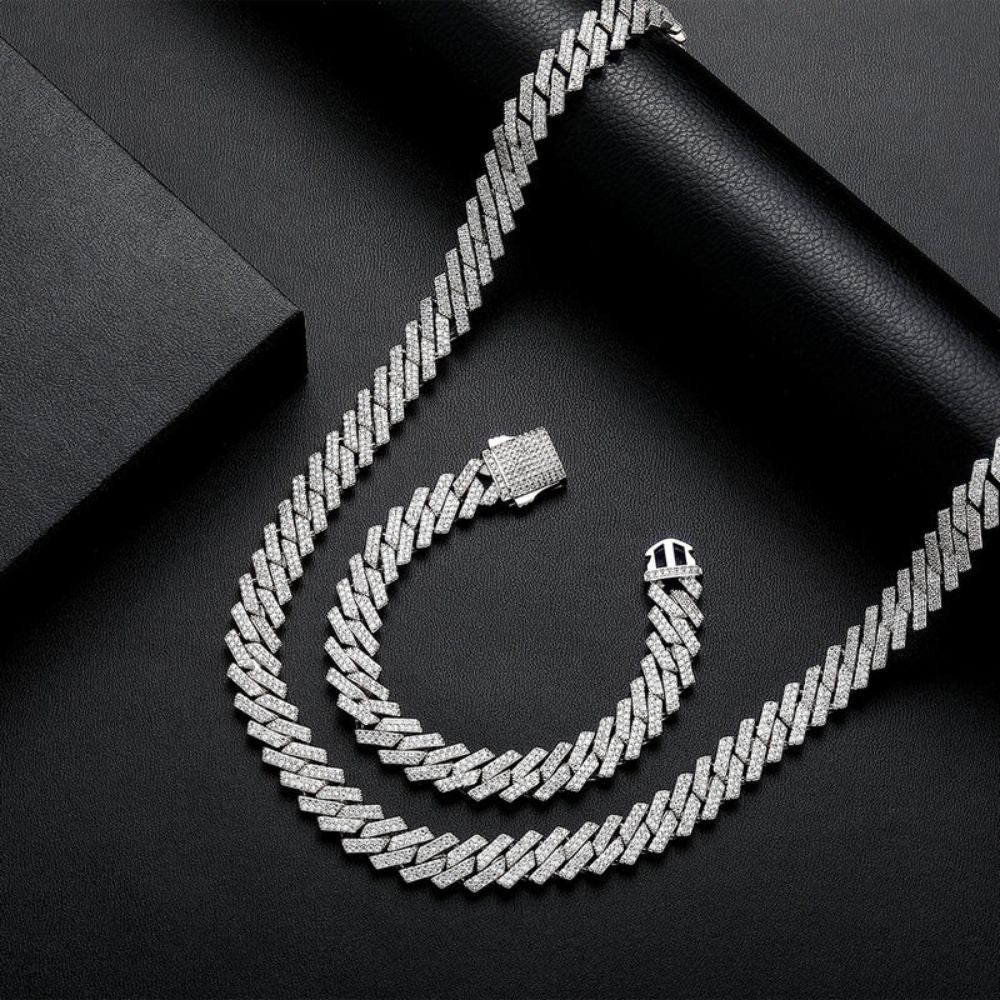 Colorless Moissanite Hip Hop Chain For Men's