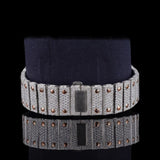 Dual Tone Colorless Moissanite Hip Hop Watch