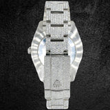 Stylish Fully Iced Out Date Just Moissanite Wrist Watch