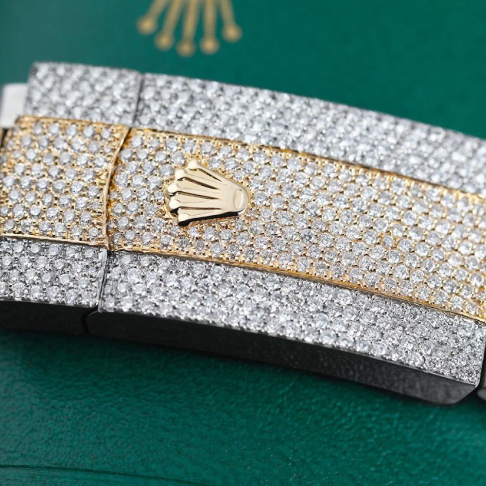 Luxury And Exclusive Dual Tone Moissanite Wrist Watch