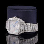 Full Iced Out Moissanite Roman Dial Watch For Men's