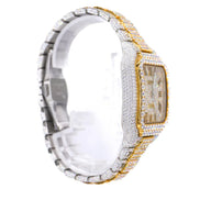 Roman Dial Dual Tone Moissanite Handmade Wrist Watch