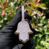 Iced Out Moissanite Hamsa Hand Hip Hop Pendant