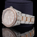 Moissanite Baguette Diamond in Dial Automatic Watch