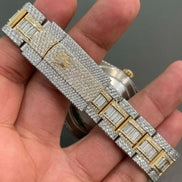 Dual Tone Moissanite Datejust Wrist Watch