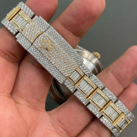 Dual Tone Moissanite Datejust Wrist Watch