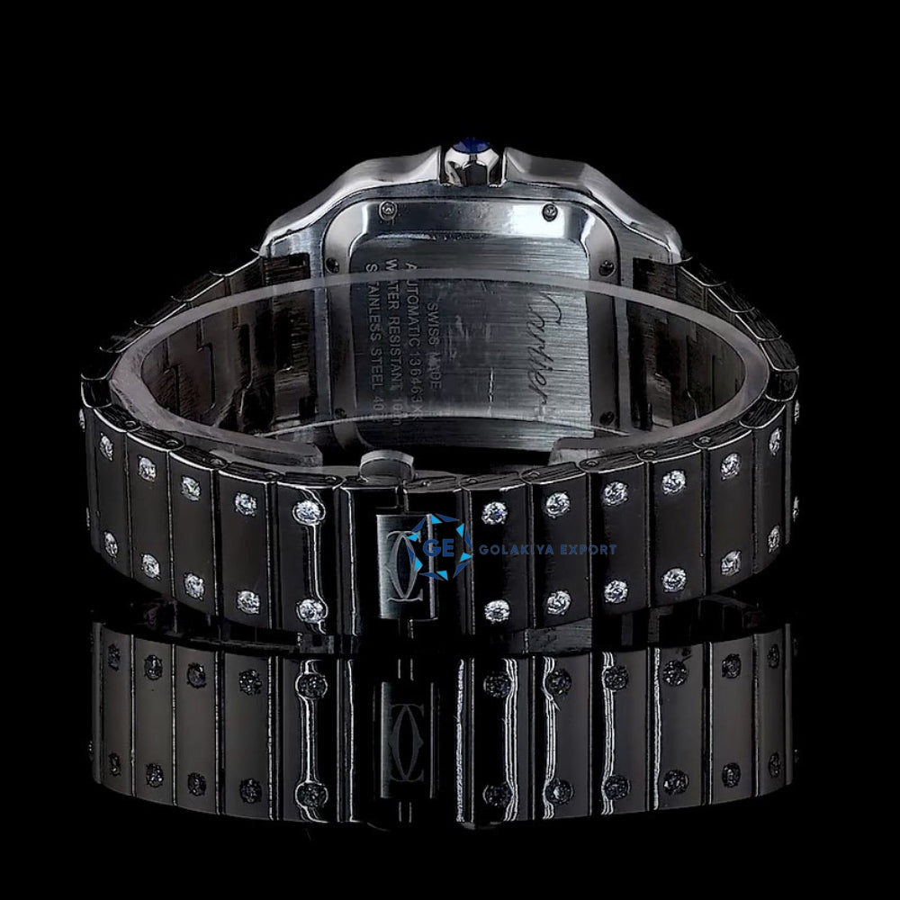 Blue Color Moissanite Diamond Wrist Luxury Watch