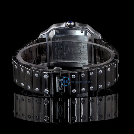 Blue Color Moissanite Diamond Wrist Luxury Watch