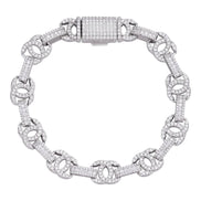 Double C Link Customize Iced Out Moissanite Bracelet