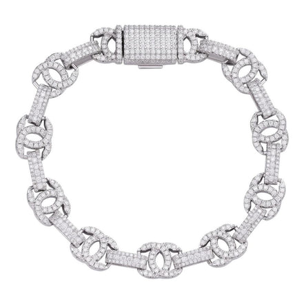 Double C Link Customize Iced Out Moissanite Bracelet