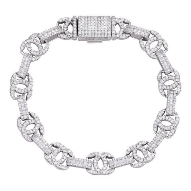 Double C Link Customize Iced Out Moissanite Bracelet