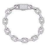Double C Link Customize Iced Out Moissanite Bracelet