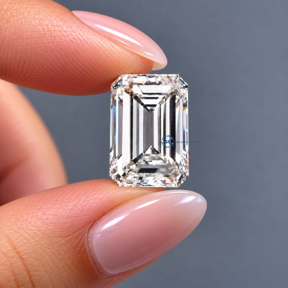 4 Carat Emerald Cut Lab Grown Diamond, Engagement Ring Making Diamond
