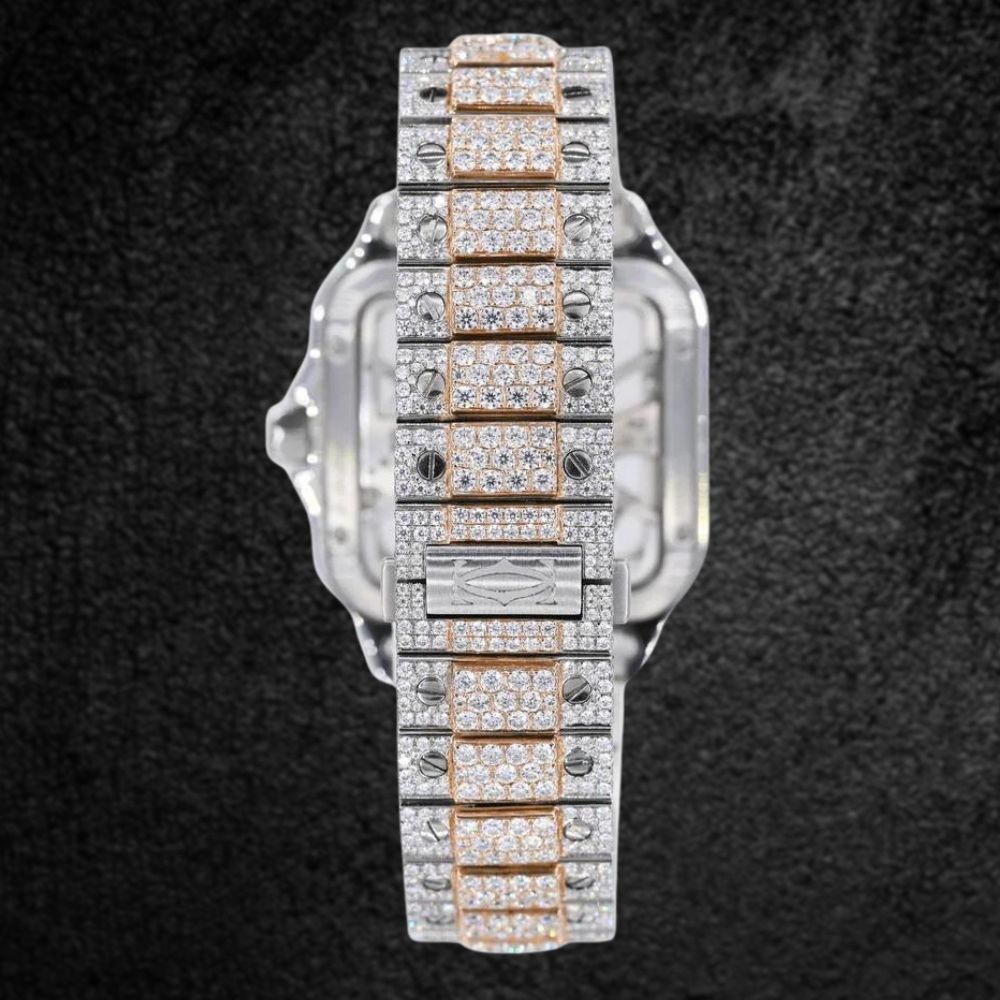 Dual Tone Automatic Moissanite Diamond Watch