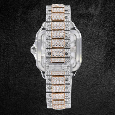 Dual Tone Automatic Moissanite Diamond Watch