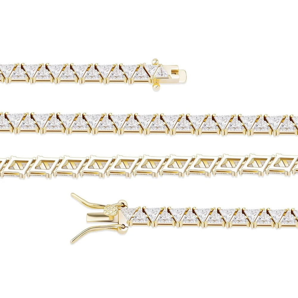 Trilliant Cut Moissanite Diamond Tennis Bracelet