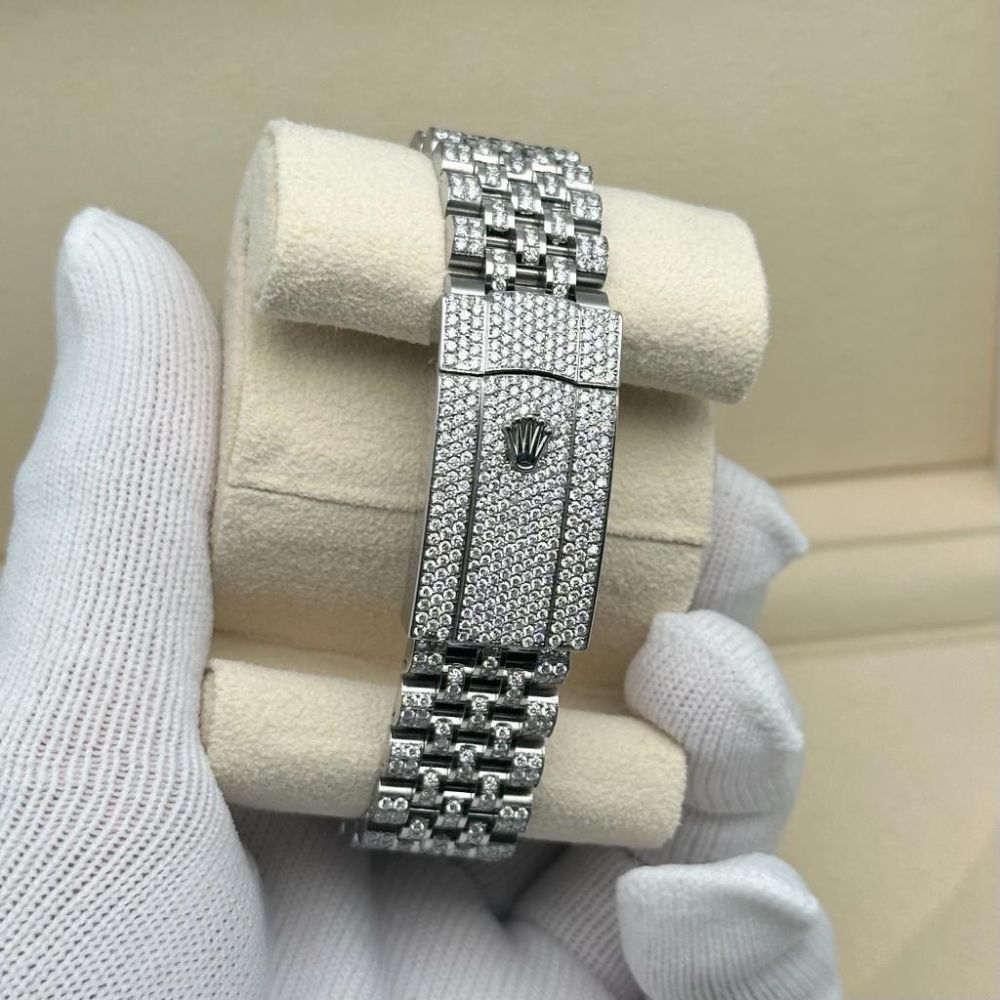 41mm Iced Out Roman Numeral Moissanite Hip Hop Watch