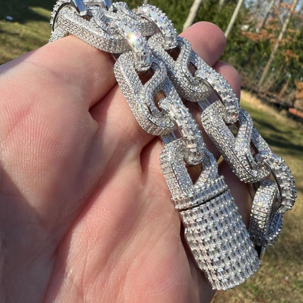 925 Sterling Silver Moissanite Diamond Link Bracelet