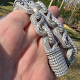 925 Sterling Silver Moissanite Diamond Link Bracelet