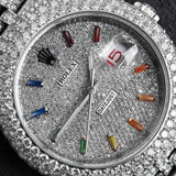 Full Iced Out Moissanite Diamond Date Just Watch