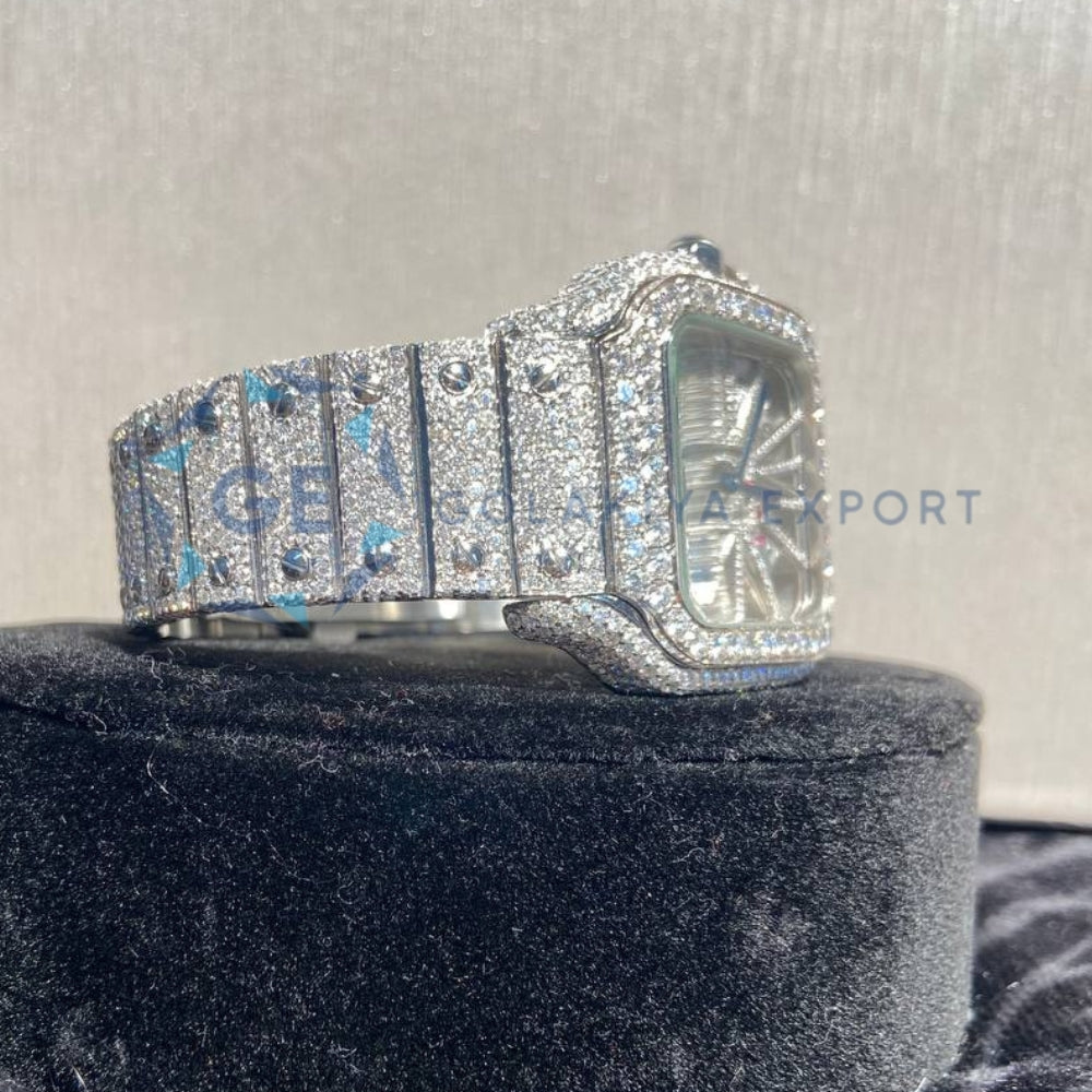 Fully Iced Out Skeleton Moissanite Hip Hop Men's Watch