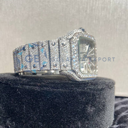 Fully Iced Out Skeleton Moissanite Hip Hop Men's Watch