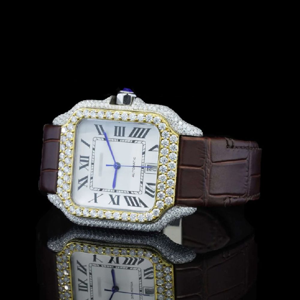 Brown Color Leather Belt Automatic Wrist Men's Watch