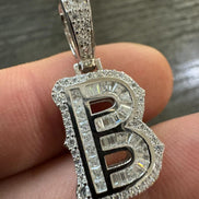 A To Z Letter Iced Out VVS1 Clarity Moissanite Pendant