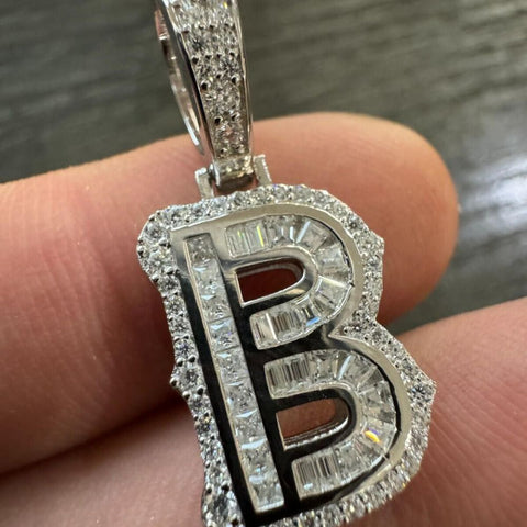A To Z Letter Iced Out VVS1 Clarity Moissanite Pendant