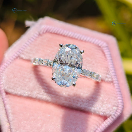 White Gold Oval Cut Lab Grown Diamond Wedding Ring