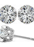 Six Prong Round Moissanite Push Back Ear Studs