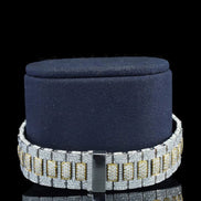 Baguette Dial Moissanite Diamond Dual Tone Hip Hop Watch