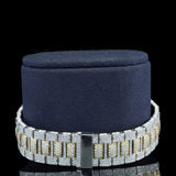 Baguette Dial Moissanite Diamond Dual Tone Hip Hop Watch