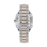 Dual Tone Skeleton Iced Out Moissanite Hip Hop Watch