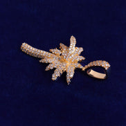 Palm Tree 925 Sterling Silver Moissanite Diamond Pendant