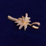 Palm Tree 925 Sterling Silver Moissanite Diamond Pendant