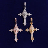Moissanite Diamond Skull Cross Blinged Out  Necklace