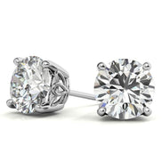 Round Brilliant Moissanite Solitaire Earrings