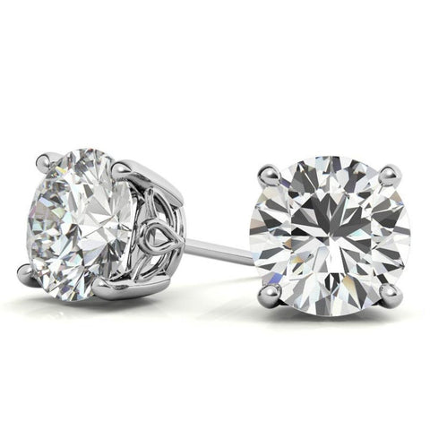 Round Brilliant Moissanite Solitaire Earrings