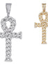 Excellent Ankh Cuban Link Cross Moissanite Pendant
