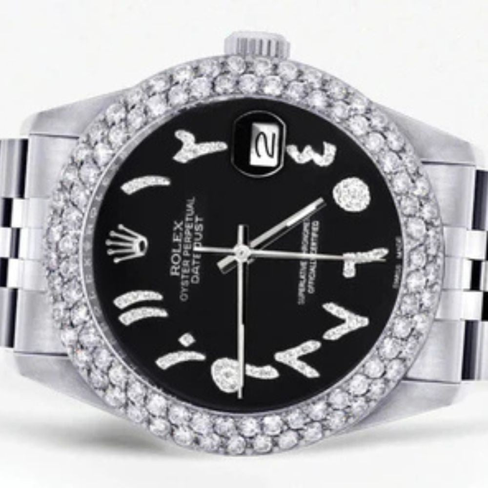 Iced Out VVS1 Moissanite Black Dial Elegant Watch