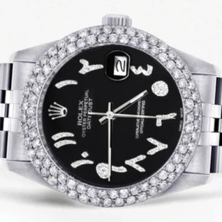 Iced Out VVS1 Moissanite Black Dial Elegant Watch