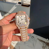 White Color Dial Moissanite Automatic Watch For Men's
