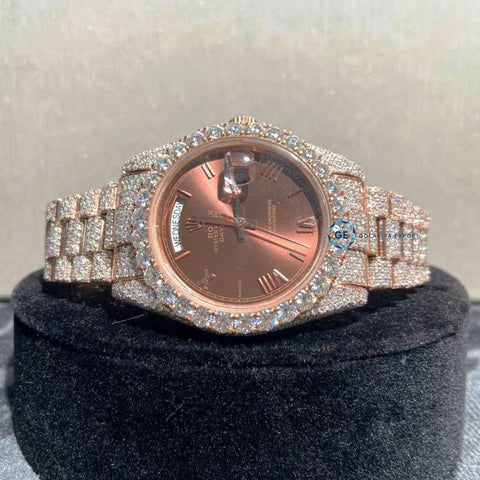 Drown Dial Full Rose Dat Date Luxury Watch For Men's