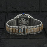 Dual Tone Skeleton VVS1 Moissanite Watch Gift For Him