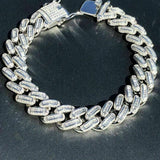 Moissanite Baguette Diamond Cuban Link Bracelet