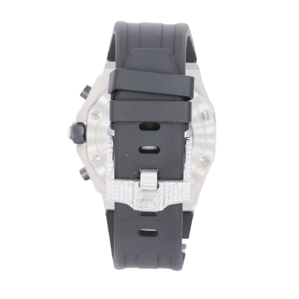 Hip Hop Customized Moissanite Rubber Strap Watch