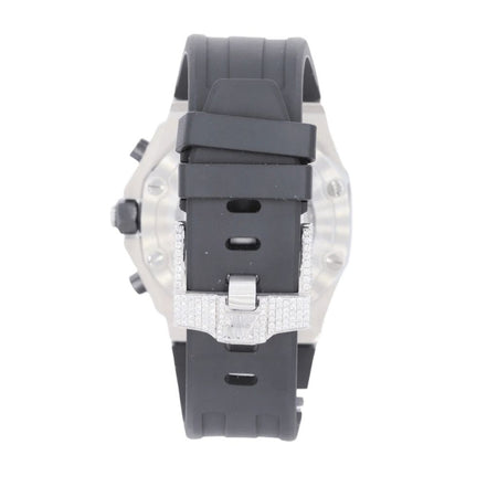 Hip Hop Customized Moissanite Rubber Strap Watch
