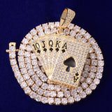 Poker Card Moissanite Diamond Men's Hip Hop Pendant